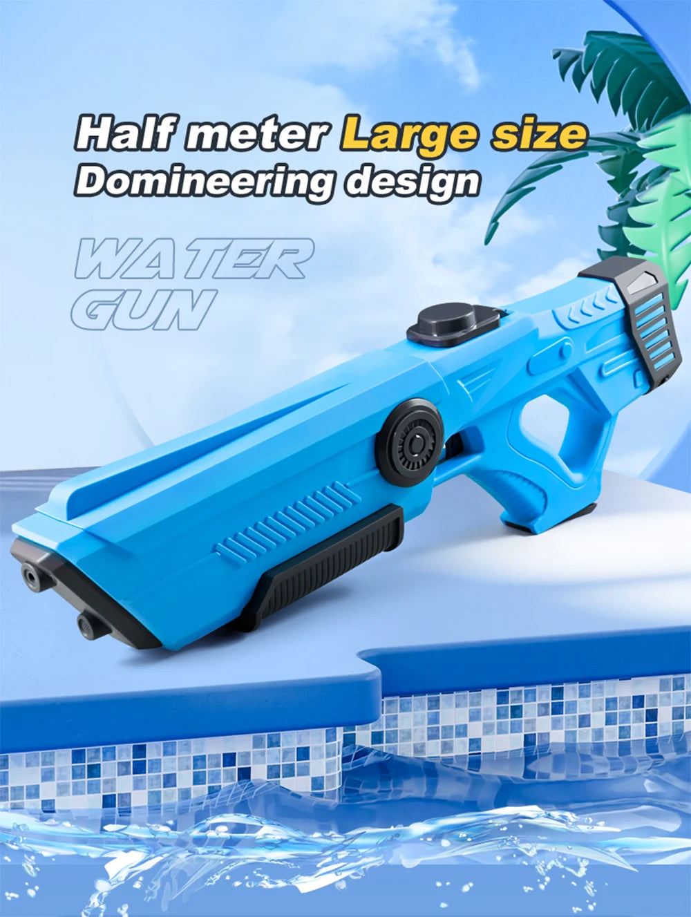 Y1 10m Range Electric Water Gun for Children and Adults Supports Automatic Water Absorption and External Water Bottle Summer Toy