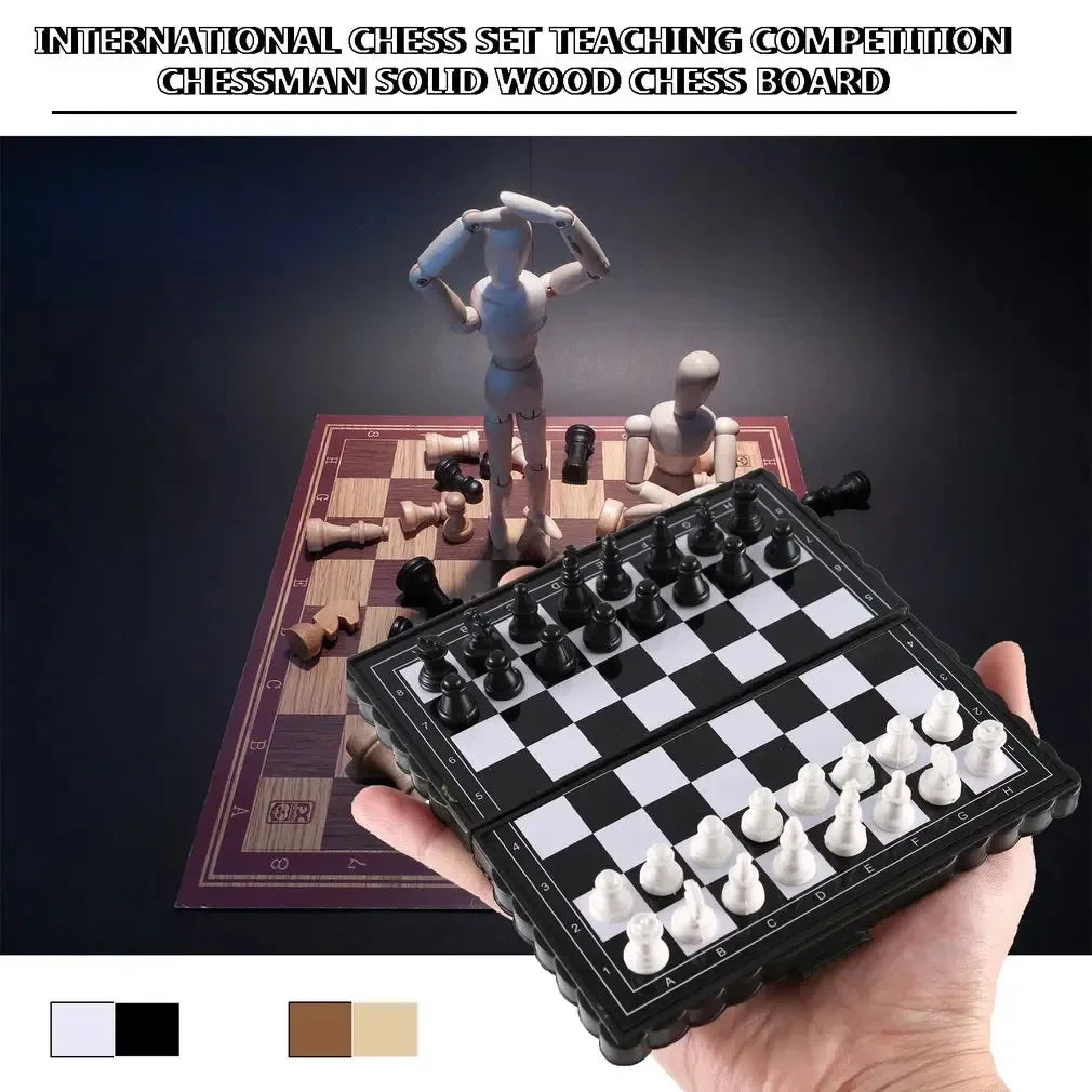 Mini Magnetic  Chess Set  Folding Magnetic Plastic Chessboard Board Game Portable Kid Toy Portable Outdoor