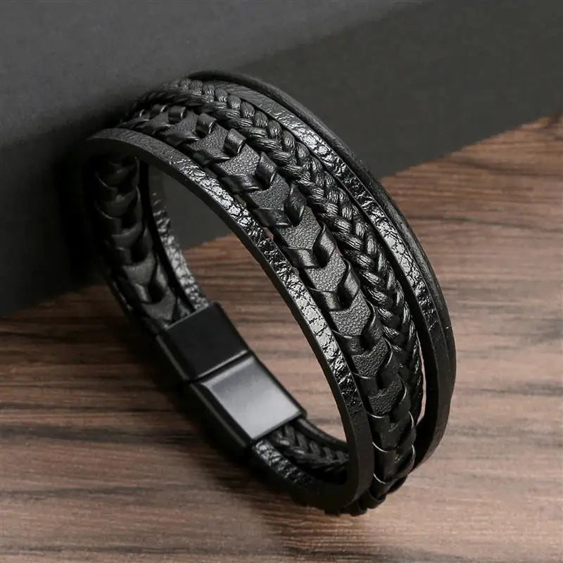 Classic Men's Leather Bracelet New Style Hand-woven Multi-layer Combination Accessory Fashion Man Jewelry Wholesale