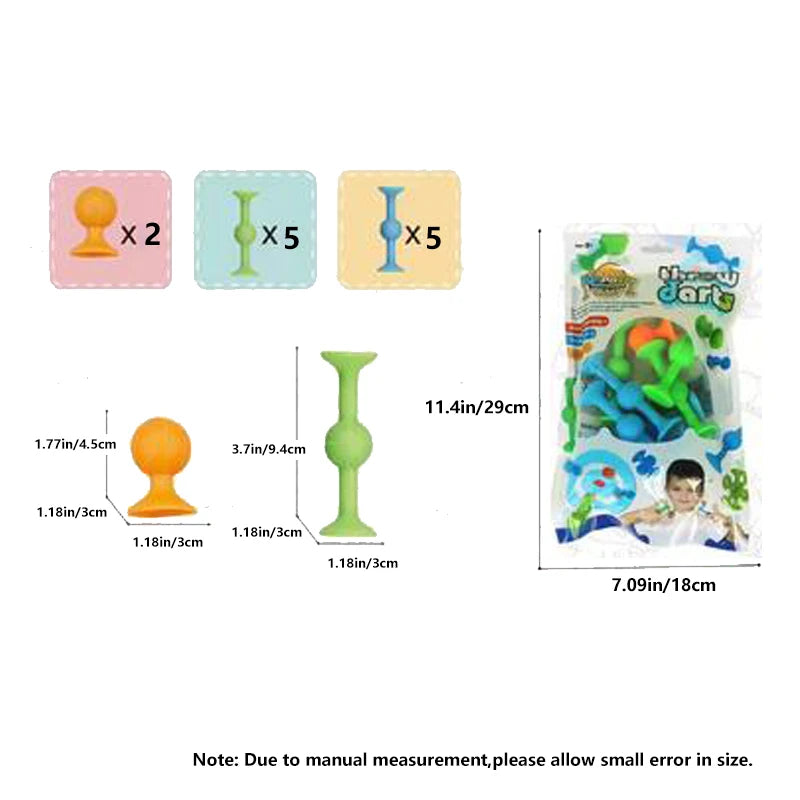 Suction Cup Toy, Soft Throw Darts Set,Building Blocks Pop Sucker Toy,Fidget Toy for Kids,Parent-child Interactive Game