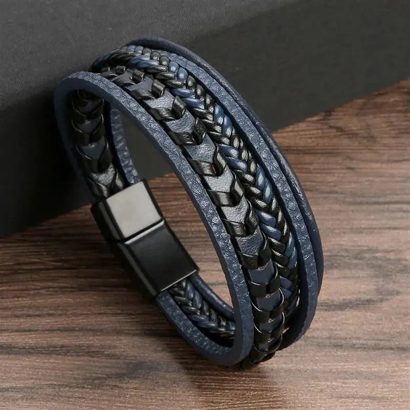 Classic Men's Leather Bracelet New Style Hand-woven Multi-layer Combination Accessory Fashion Man Jewelry Wholesale
