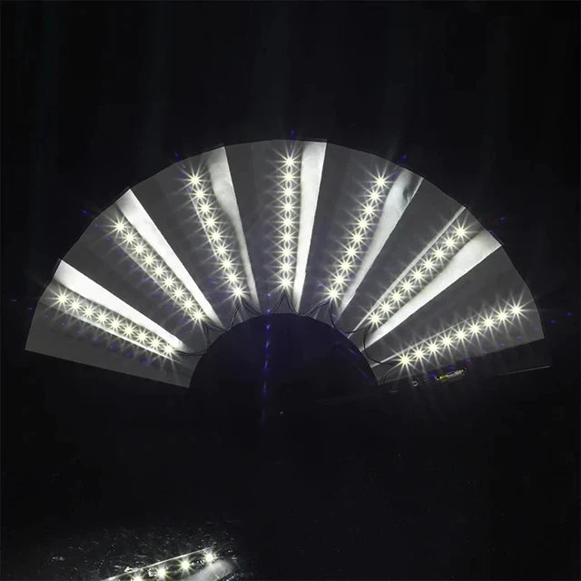 Glow Folding Led Fan Dancing Light Fan Night Show Halloween Christmas Rave Festival Accessories Glow In The Dark Party Supplies