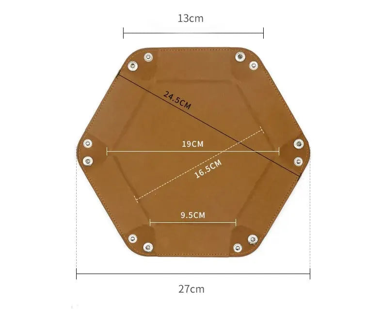 1pc Hexagonal Dice Tray and Miscellaneous Storage Box Board Game Dice Tray Accessories Leather Dice Tower