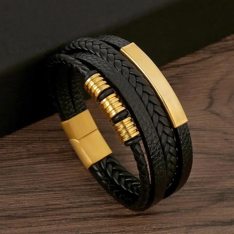 Classic Men's Leather Bracelet New Style Hand-woven Multi-layer Combination Accessory Fashion Man Jewelry Wholesale
