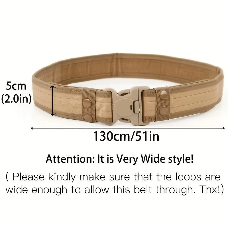 Men'S Belt Outdoor Camouflage Tactical Belt Oxford Cloth Belt Mountaineering Belt Nylon Wide Waist Belt Work Belt Neutral Belts