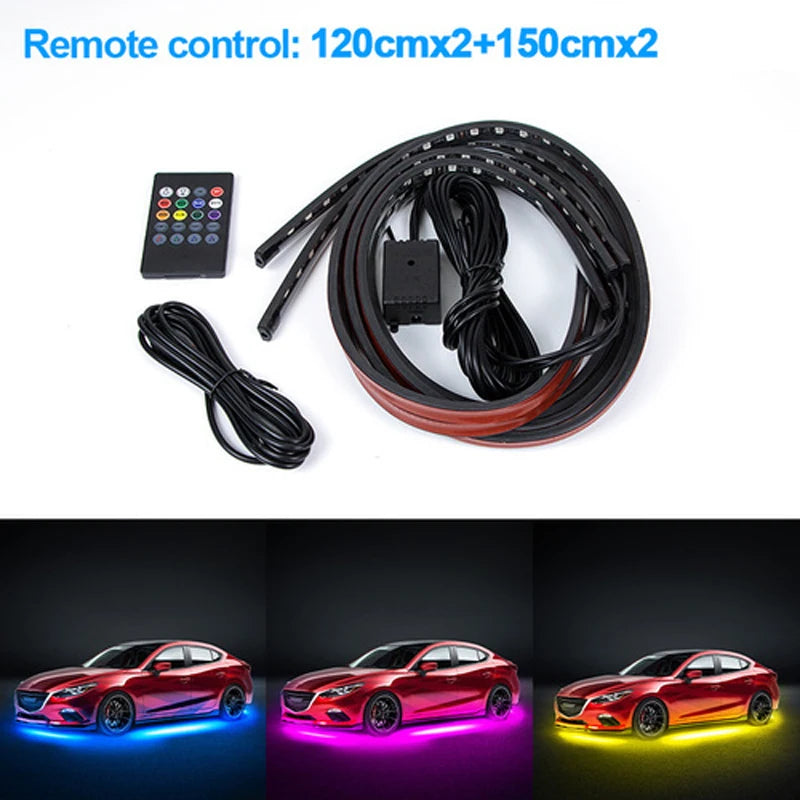 BLALION Flexible Car Underglow Light Strip 12V LED Underbody Ambient Light with App Control Neon Auto Decorative Atmosphere Lamp