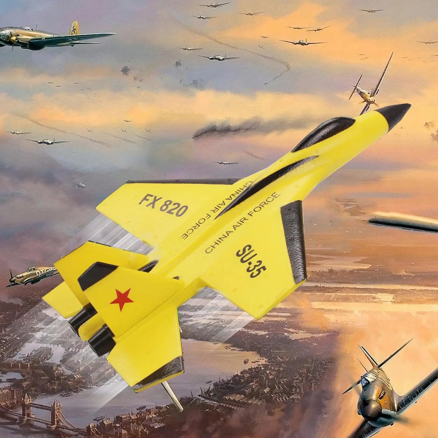 Remote Control Airplane SU35 RC Plane Foam Aircraft with LED 2.4G Radio Fighter Glider Outdoor Flying Toy Gift for Adult Kid
