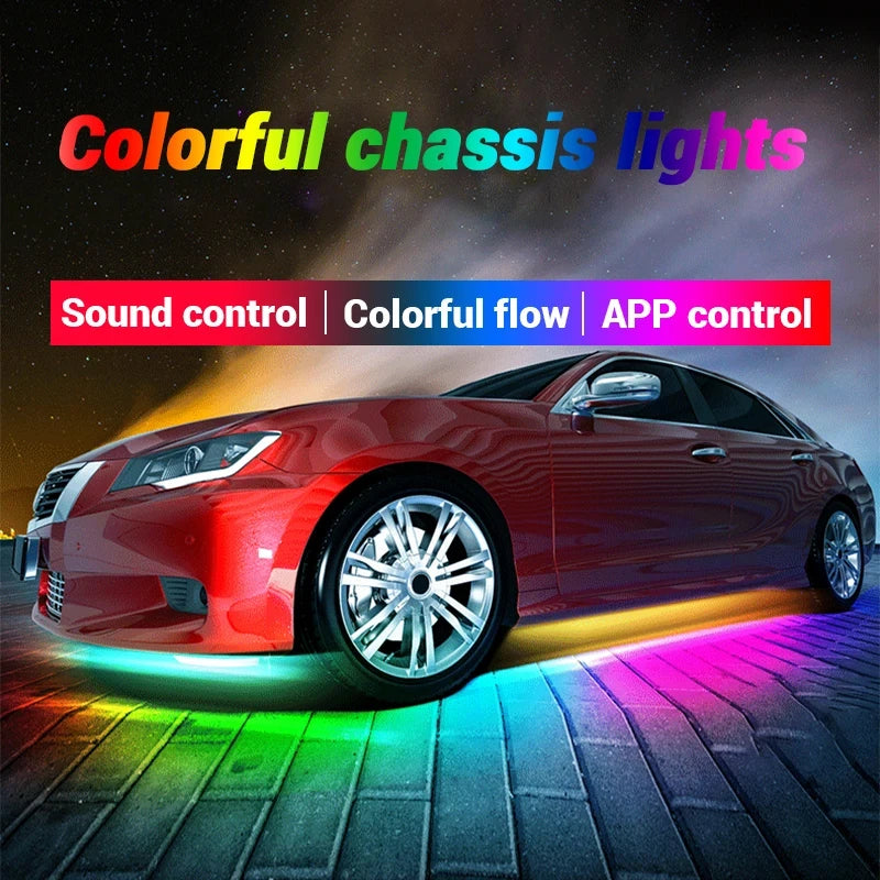 BLALION Flexible Car Underglow Light Strip 12V LED Underbody Ambient Light with App Control Neon Auto Decorative Atmosphere Lamp