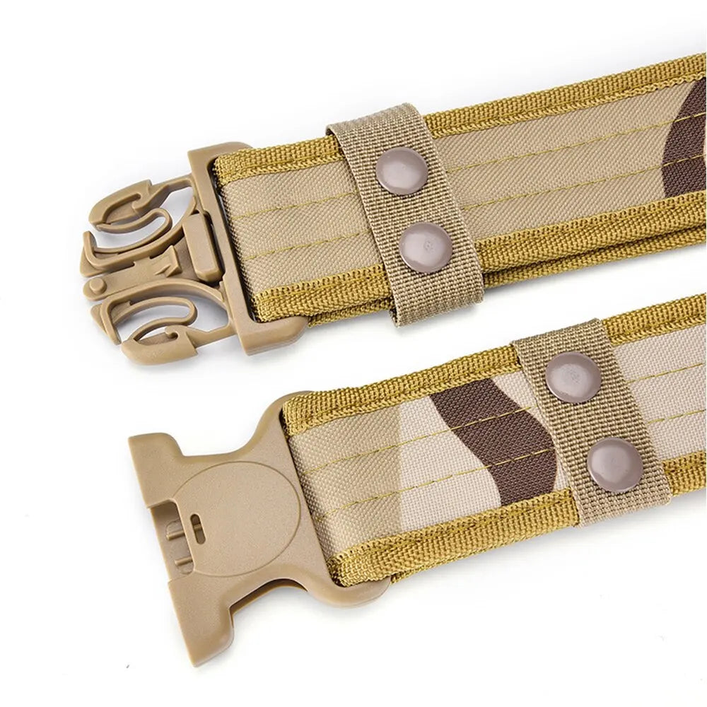 Men'S Belt Outdoor Camouflage Tactical Belt Oxford Cloth Belt Mountaineering Belt Nylon Wide Waist Belt Work Belt Neutral Belts