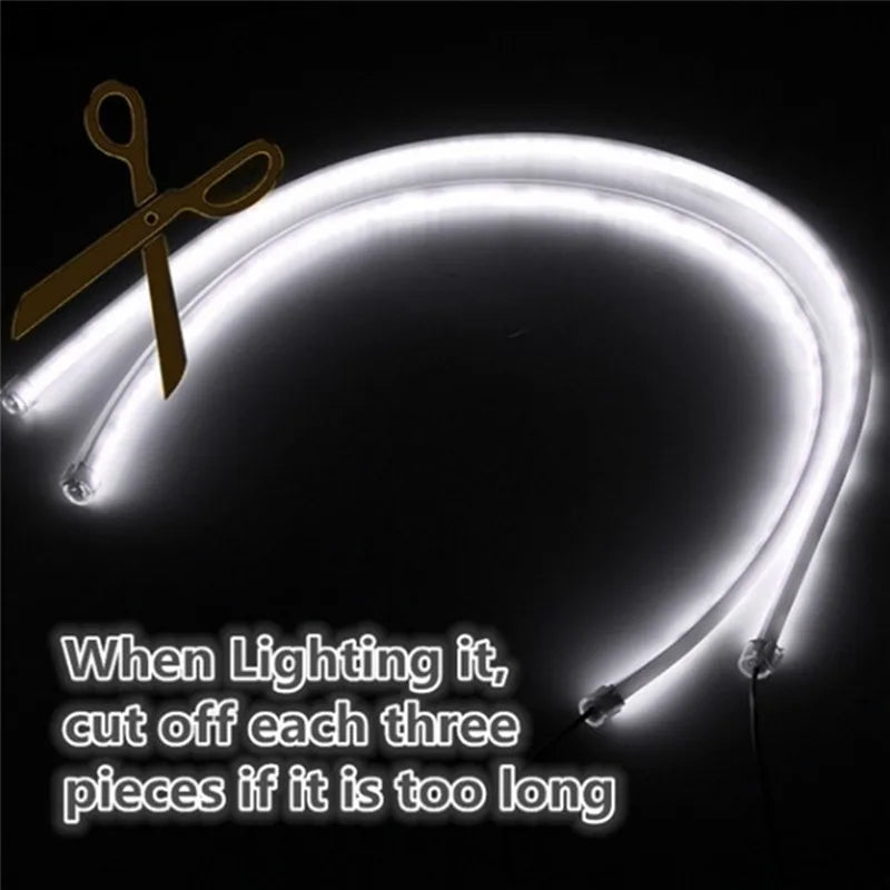 30CM DRL Flowing Car Led Light Bar Strip Car Running Angel Eyes Tube Strip Daytime Flexible