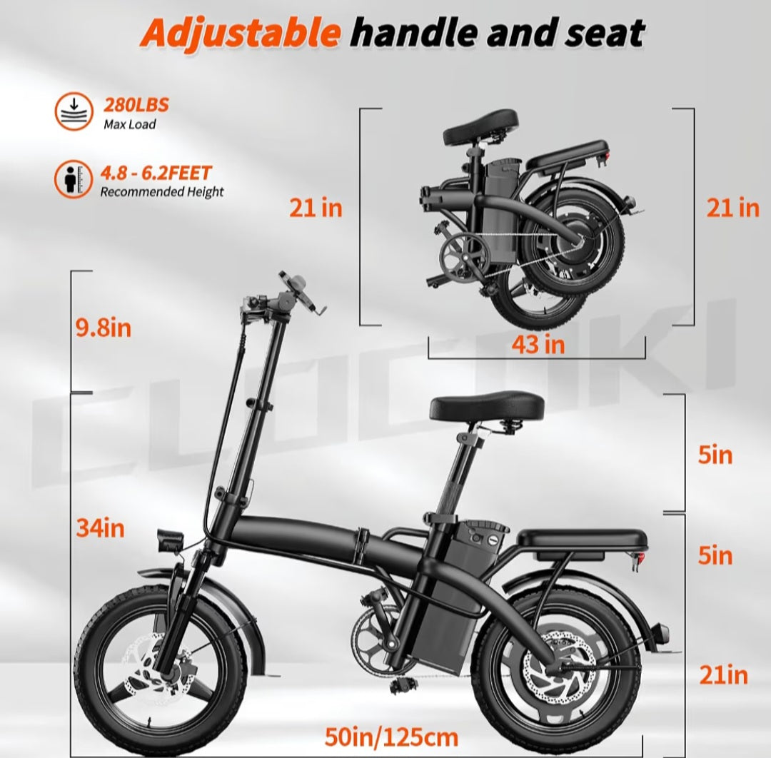 Folding Electric Bike with Removable Battery (E-Bike)