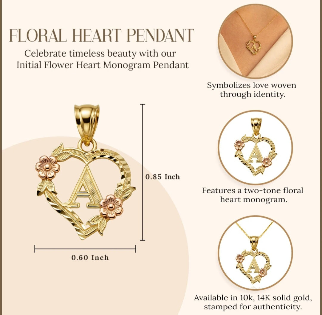 Real Solid Gold Initial Necklace – 10K & 14K Available