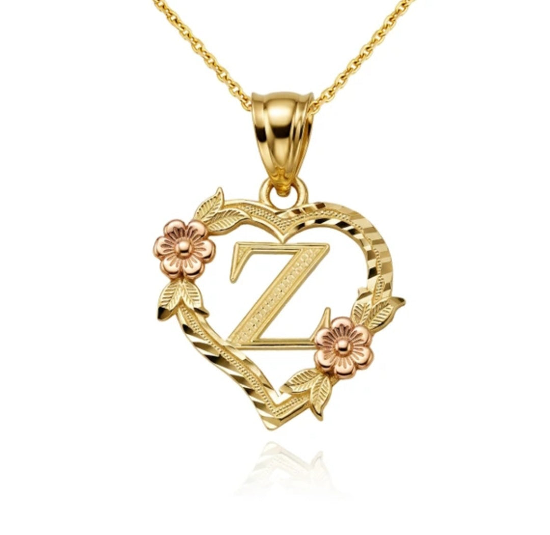 Real Solid Gold Initial Necklace – 10K & 14K Available