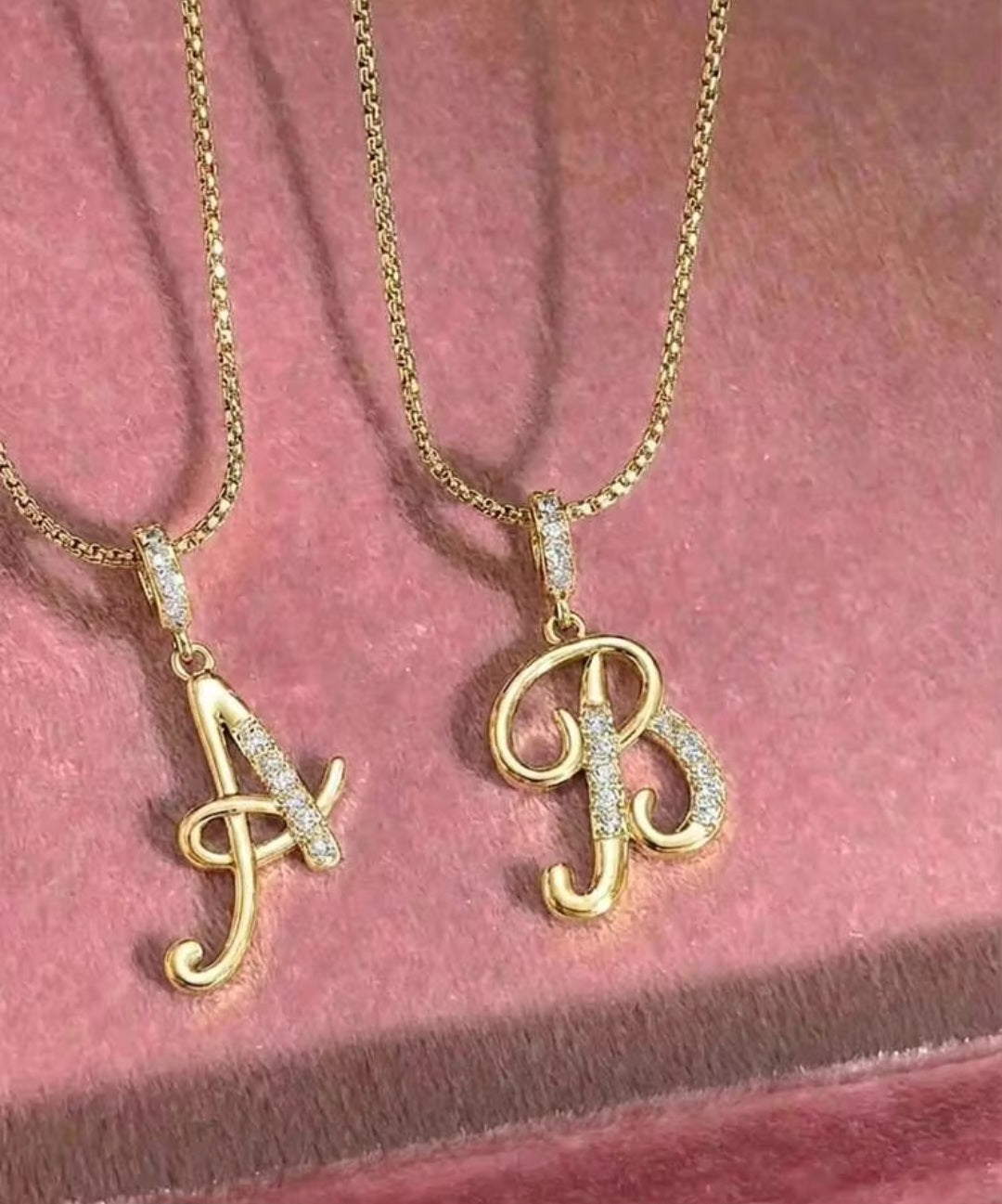 Gold Plated Stainless Steel Initial Necklace