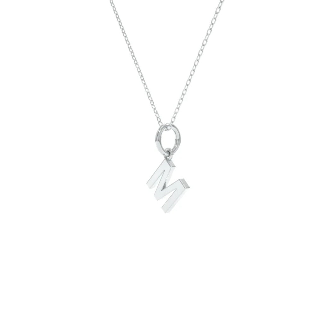 Real Solid Platinum Initial Necklace – Authentic & Rare