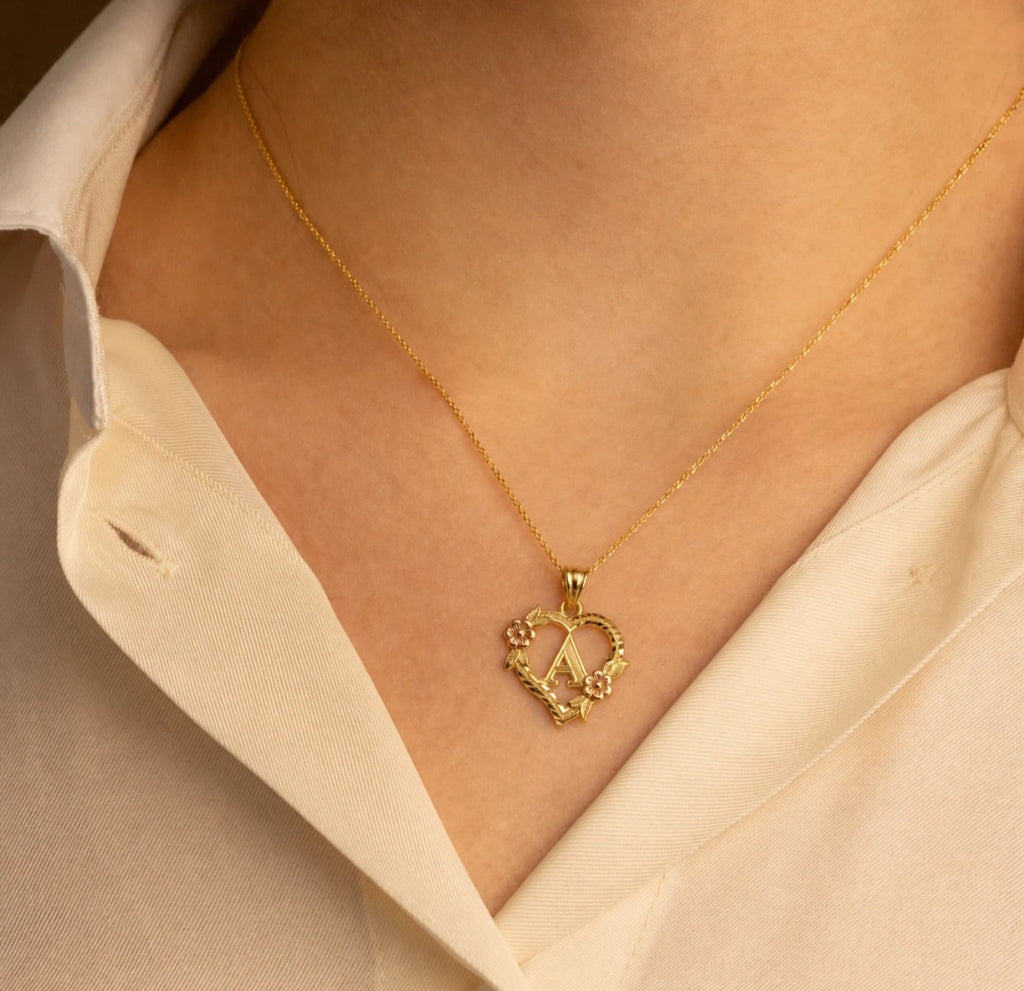 Real Solid Gold Initial Necklace – 10K & 14K Available