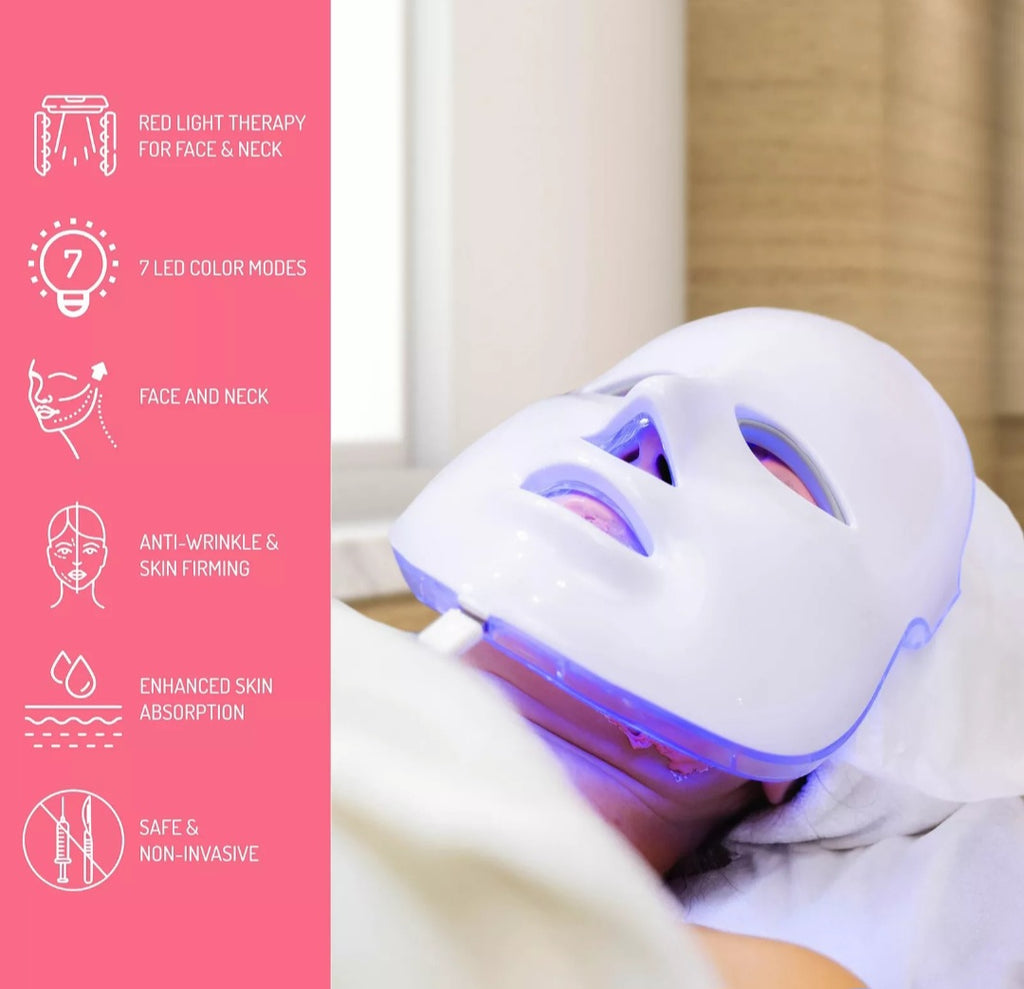 Pursonic LED Light Therapy Face Mask – 7 Colour Skin Care Mask for Anti-Aging, Acne & Glow