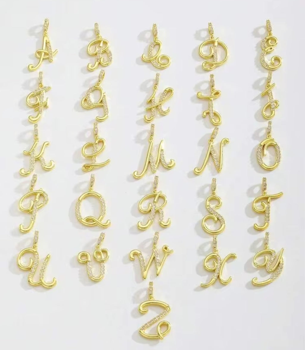Gold Plated Stainless Steel Initial Necklace